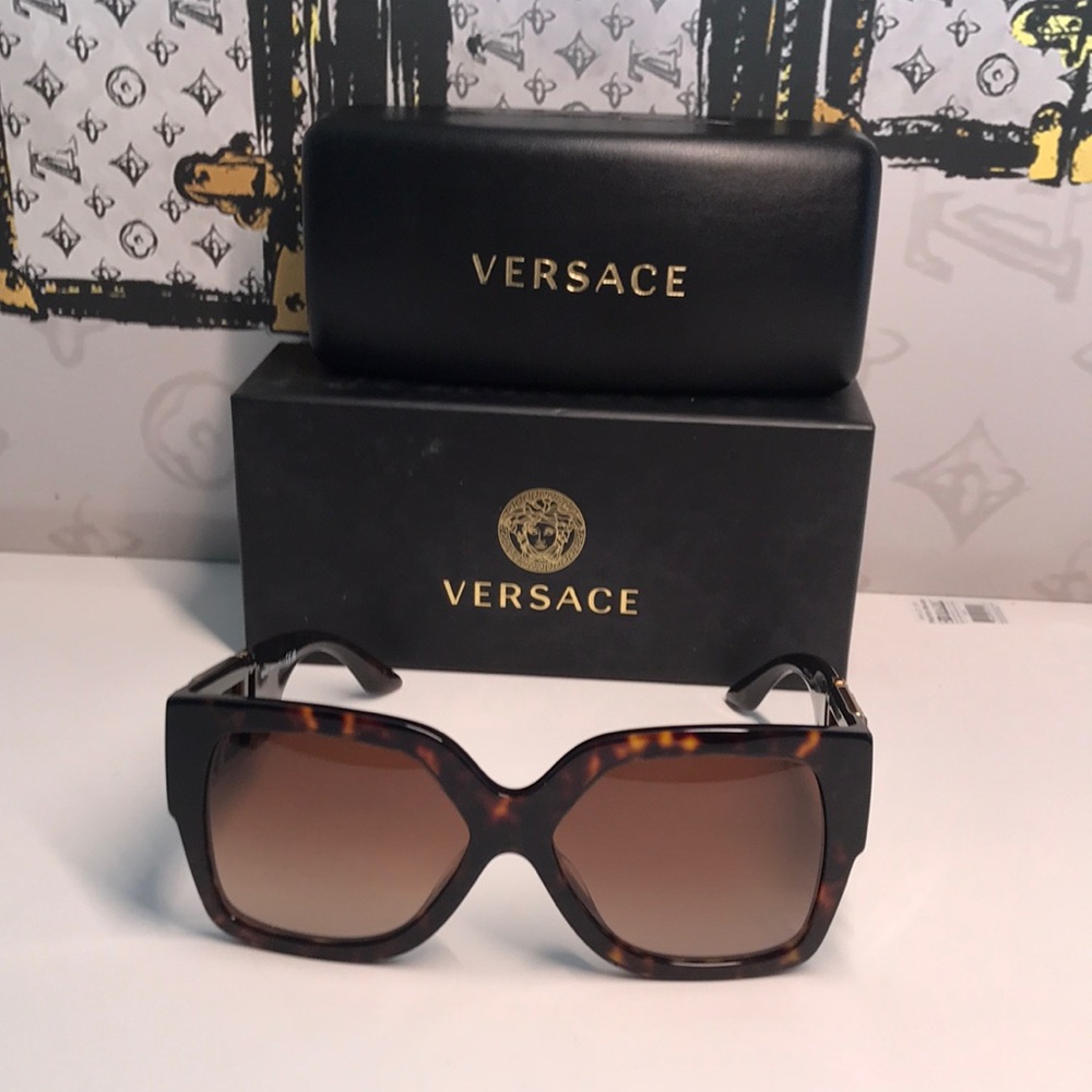 NEW AUTHENTIC Versace Tortoise Shell Sunglasses VE4402 8788 - Picture 5 of 16